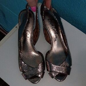 Sam Edelman Shimmering Silver Slingback Heels
